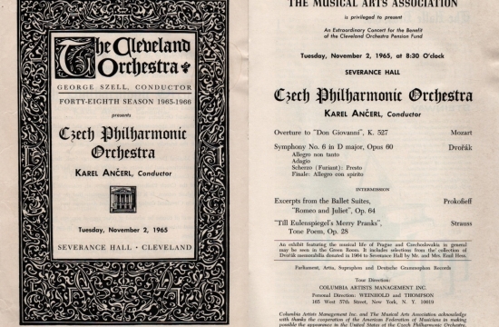 The programme of the orchestra's Cleveland  concert, 2 November 1965