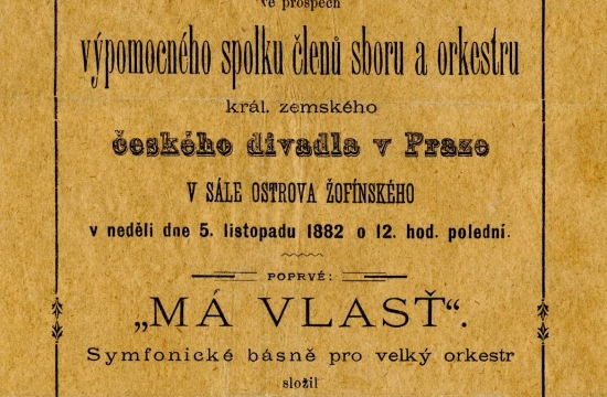 Program prvního souborného provedení celého cyklu, které se uskutečnilo 5. listopadu 1882 v Praze na Žofíně