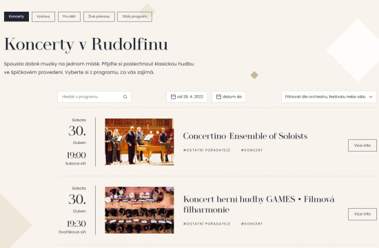 Nový web Rudolfinum.cz - Program