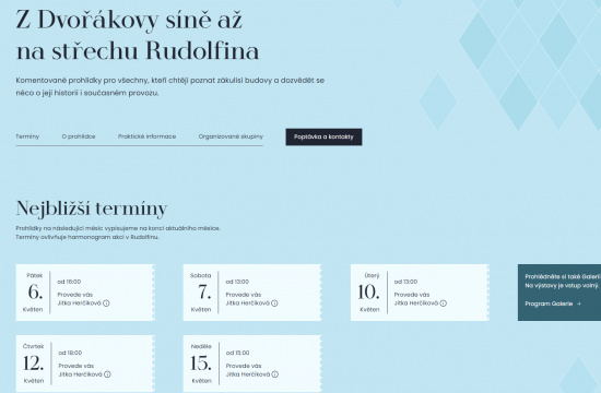 Nový web Rudolfinum.cz - Prohlídky